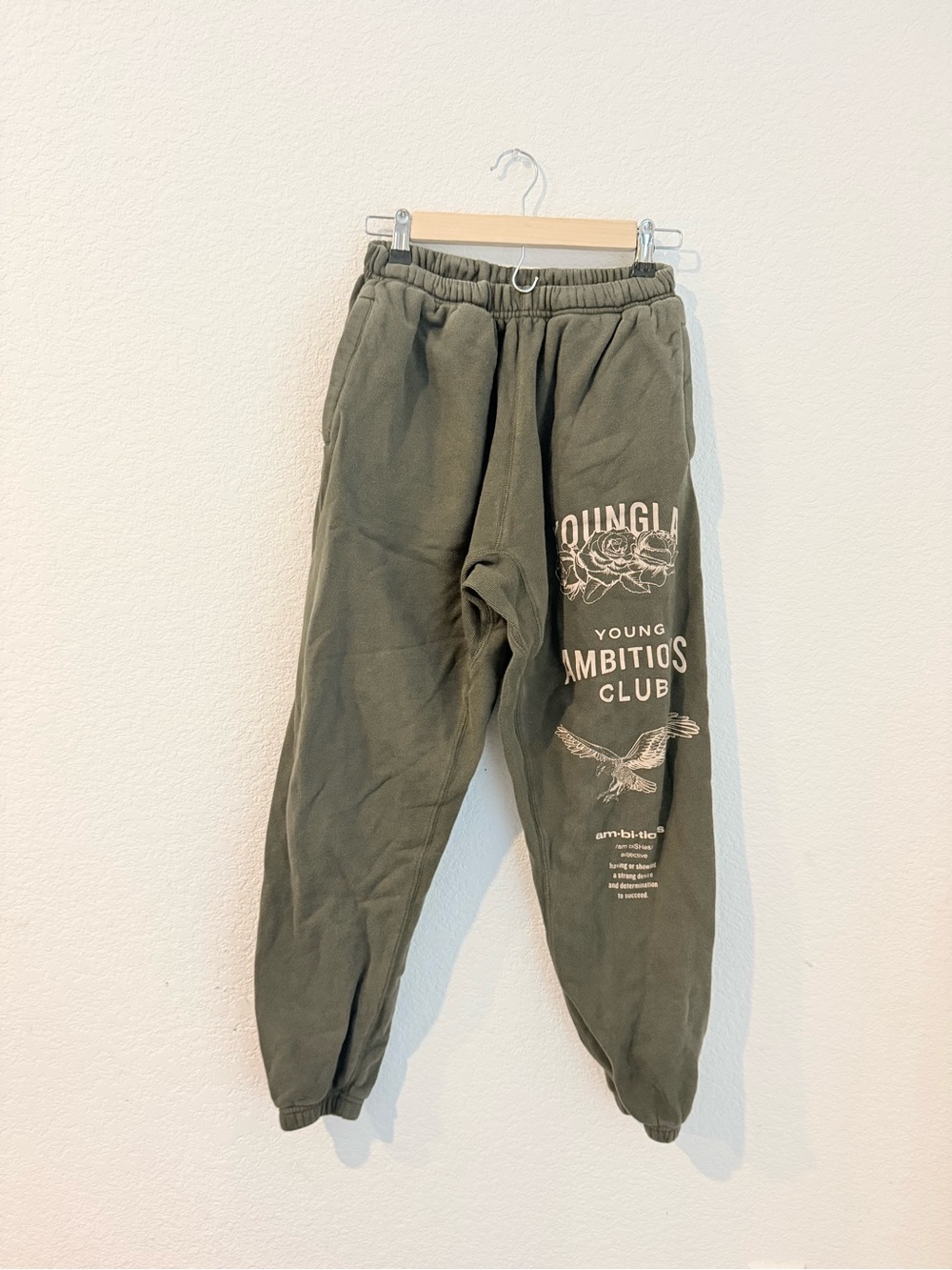 YoungLA- 233 The Inmortal Olive Green Joggers- Small